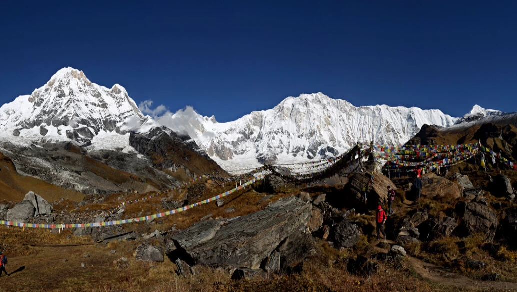 "Annapurna range capture on the way to Annapurna Base Camp 14 Days Trek."